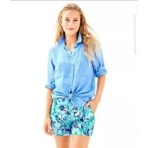 Lilly Pulitzer Elephant Appeal Preppy Resort Marina Knit Stretch Shorts Size 6